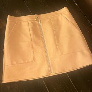 Bar III Light Pink Faux-Leather Mini Skirt